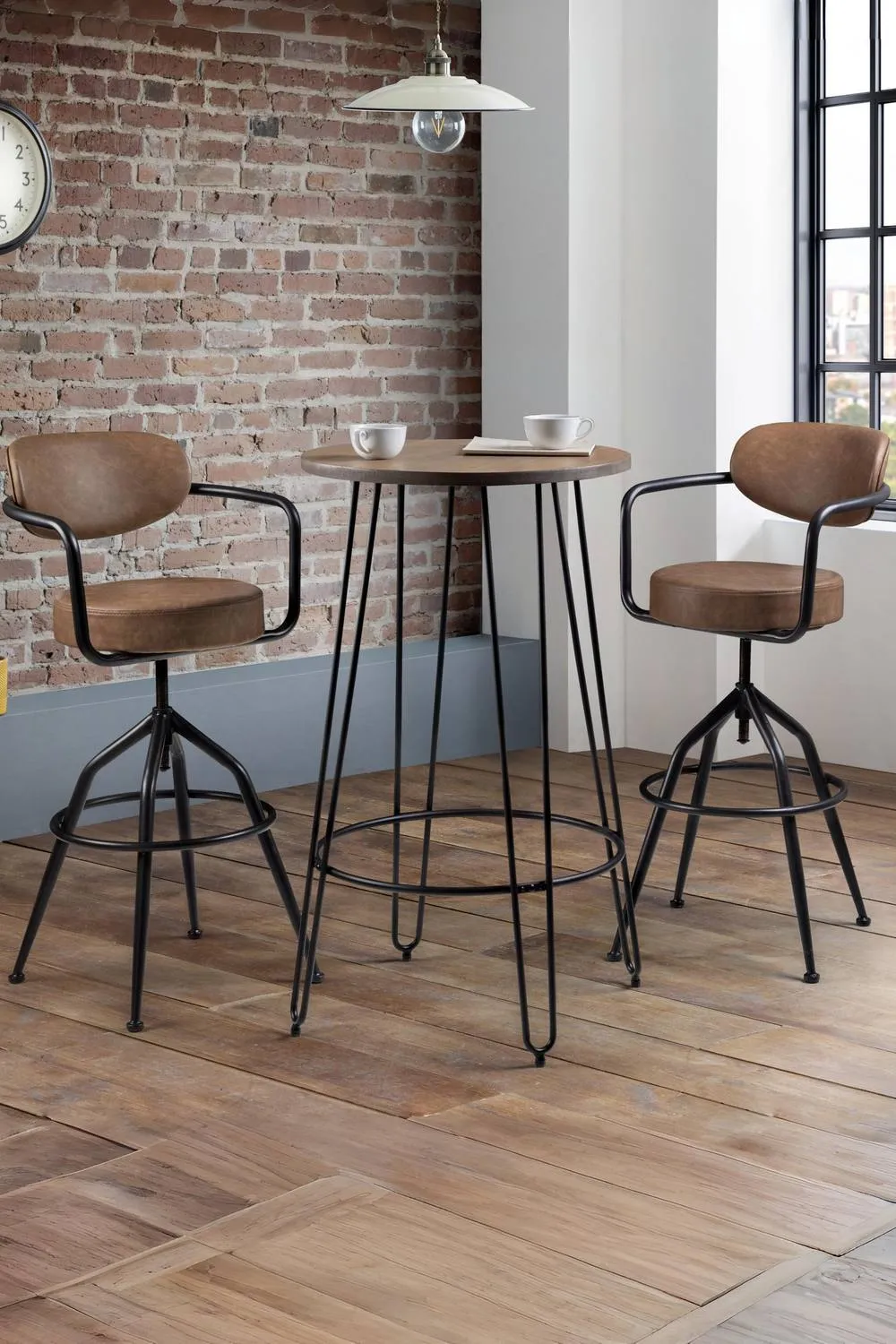 Julian Bowen Barbican Upholstered Bar Stool in Brown 2