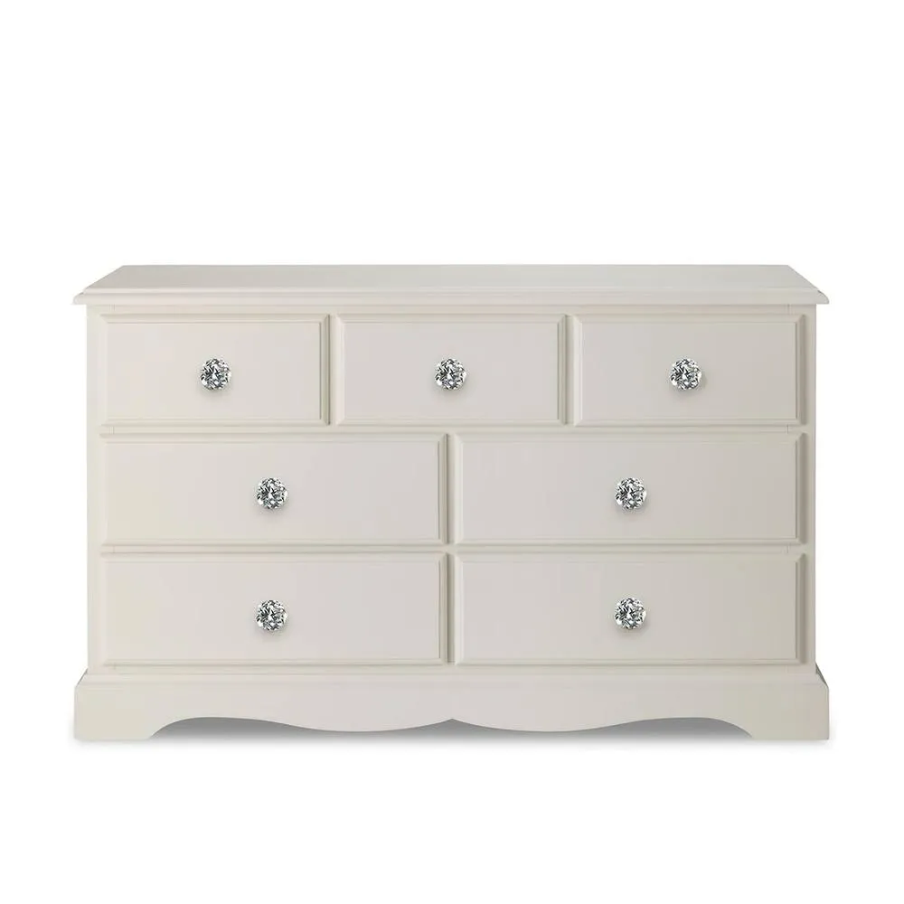 Statement Furniture Romance 3 Over 4 Chest of Drawers with Crystal Handles in Light Grey 6