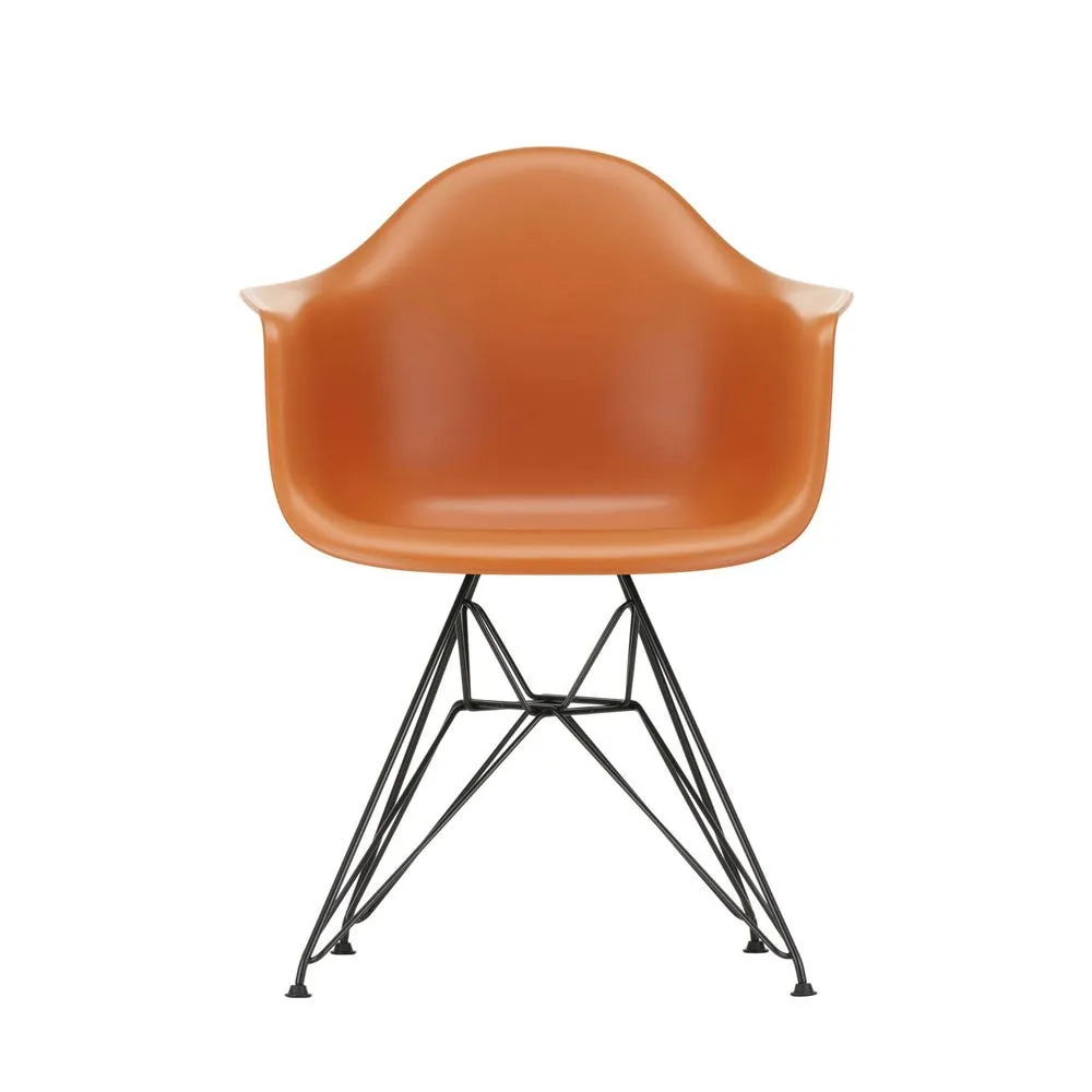 Vitra Eames DAR Armchair New Height Rusty Orange Basic Dark Powder Base 1