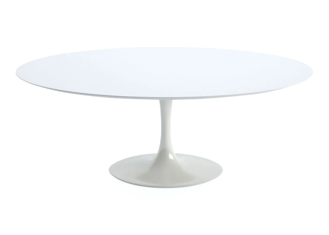 Knoll Saarinen Tulip Oval Dining Table White Laminate Top Large