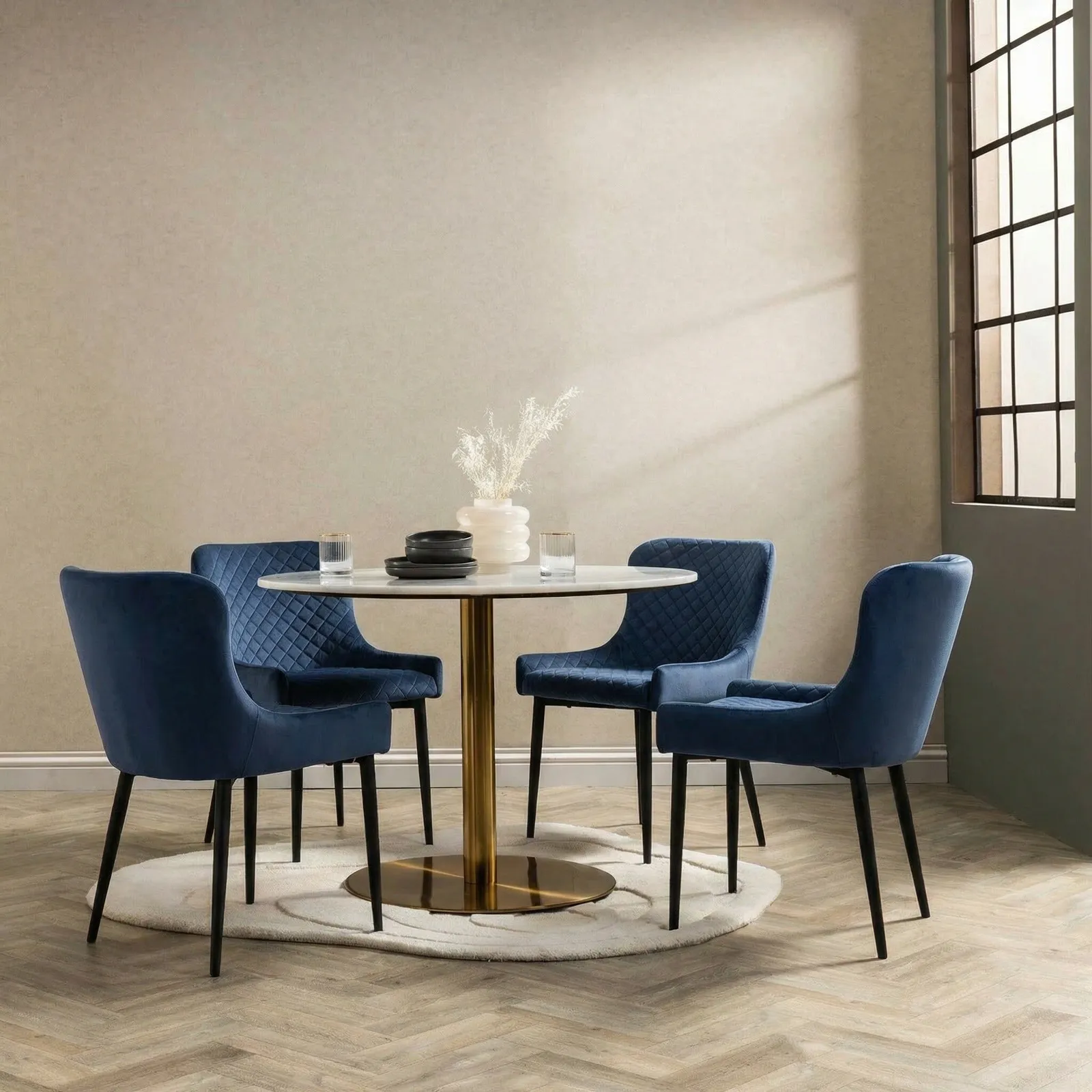 Rivington Dining Chair, Blue Velvet | Barker & Stonehouse 3