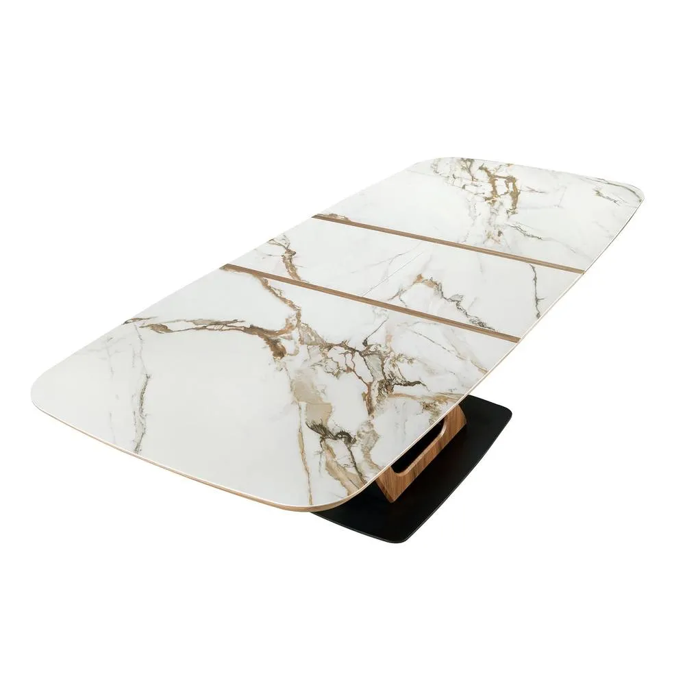 Angel Cerda Oval Extending Dining Table White Porcelain Marble 6