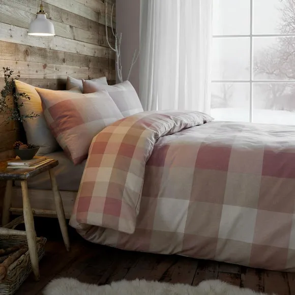 Appletree Ashford Check 100% Brushed Cotton Duvet Cover & Pillowcase Set 1