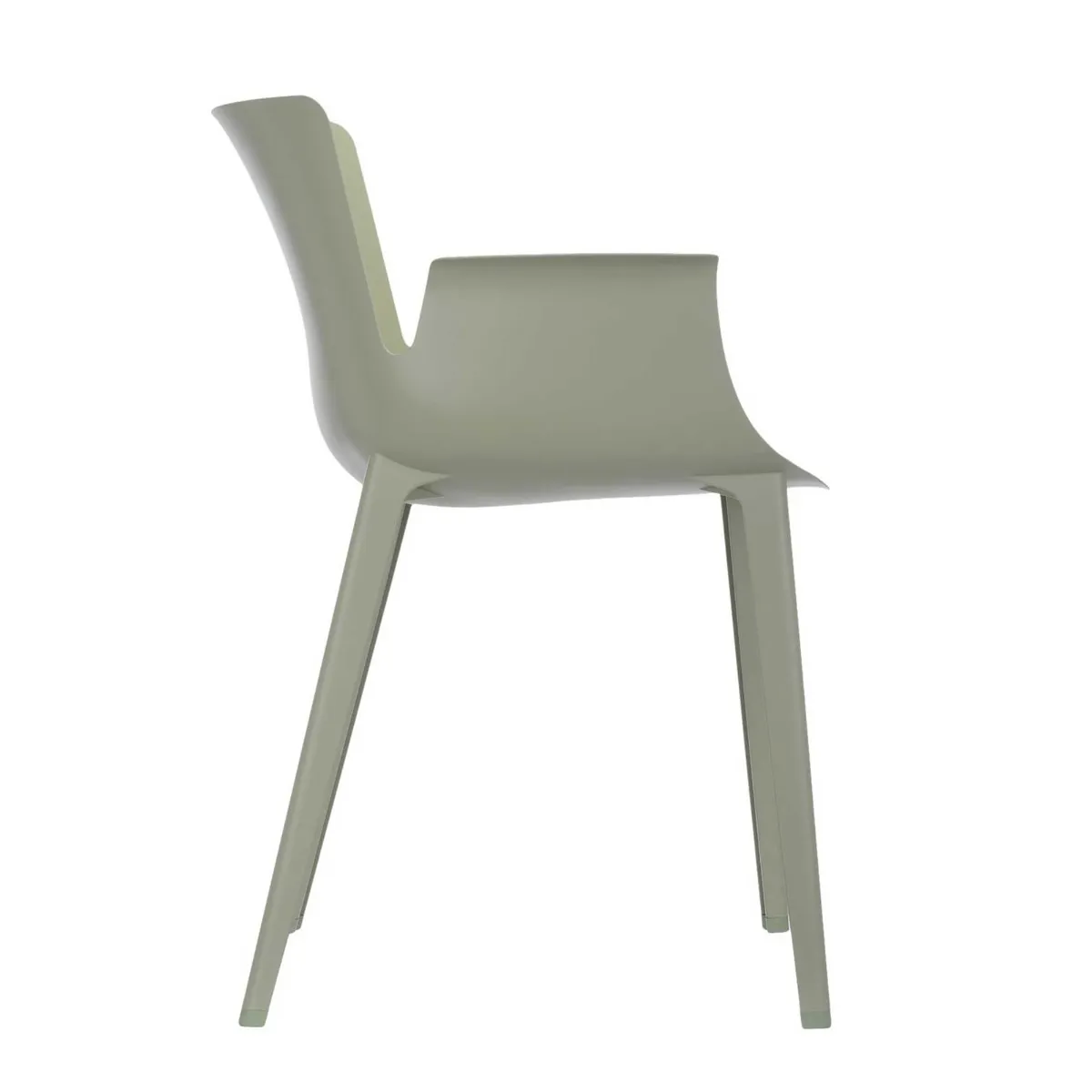 Kartell Piuma Dining Chair With Arms, Green Plastic | Barker & Stonehouse 3