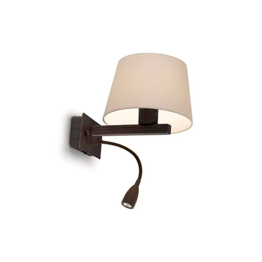 Netlighting Torino LED 2 Light Indoor Wall Light Brown Reading Lamp E27