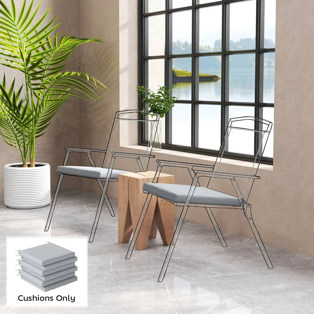 OUTSUNNY Seat Cushions with Machine Washable Cover in Light Grey