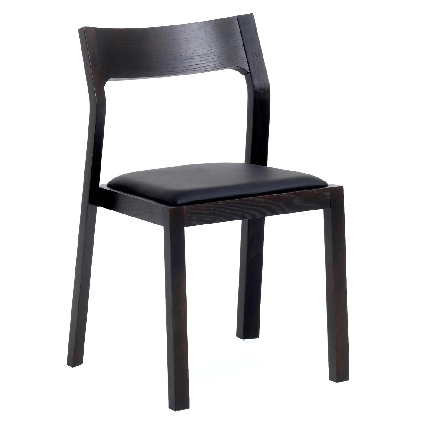 Case Profile Chair, Black Stain with Black Leather Seat