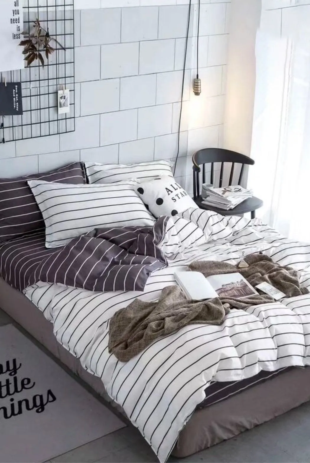 Ezysleep Pinstripe Printed Duvet Set in White
