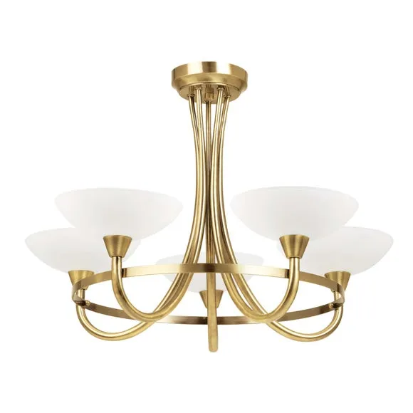 Return - Vogue Cagney 5 Light Semi Flush Ceiling Light 4