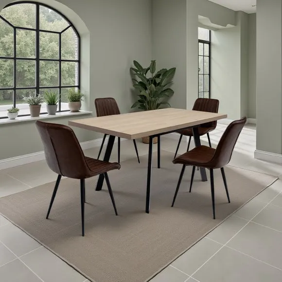 Dalton 4-6 Seater Small Extendable Dining Table, Brown