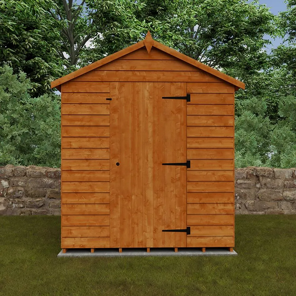 Buttercup Farm 8 x 6 Feet Budget Apex 9mm Shed - Solid Wood/Softwood/Pine in Burnt Orange 5