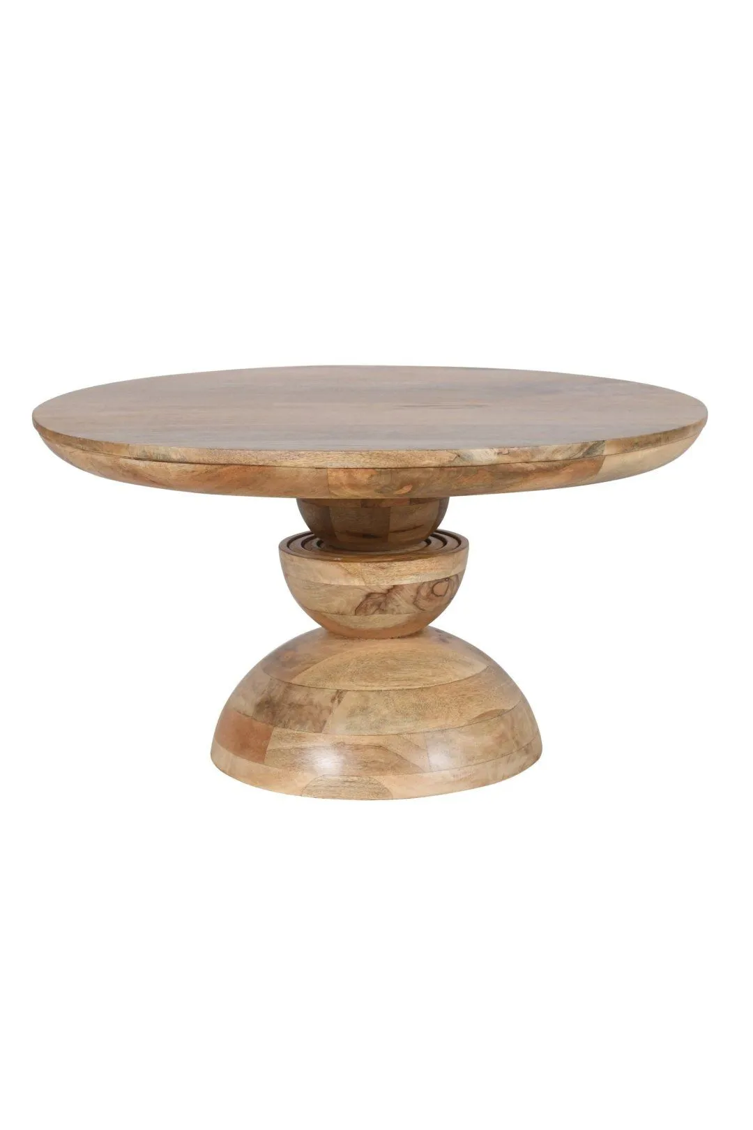 IH Design Merlin Mango Wood Round Coffee Table in Brown 2