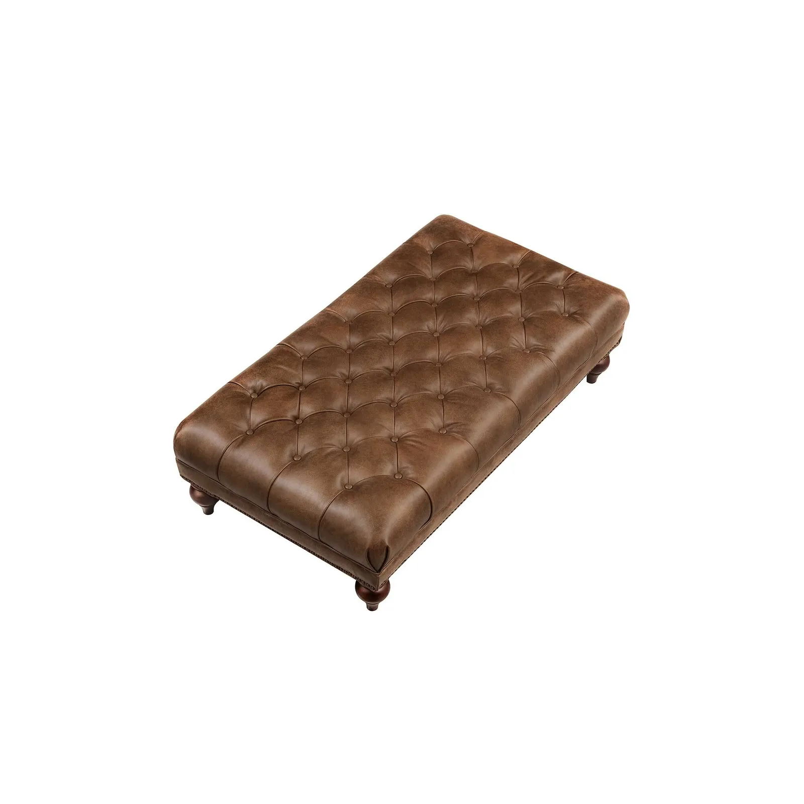 Ullswater Footstool 2034 Dark Rum Fl, Brown Leather | Barker & Stonehouse 5