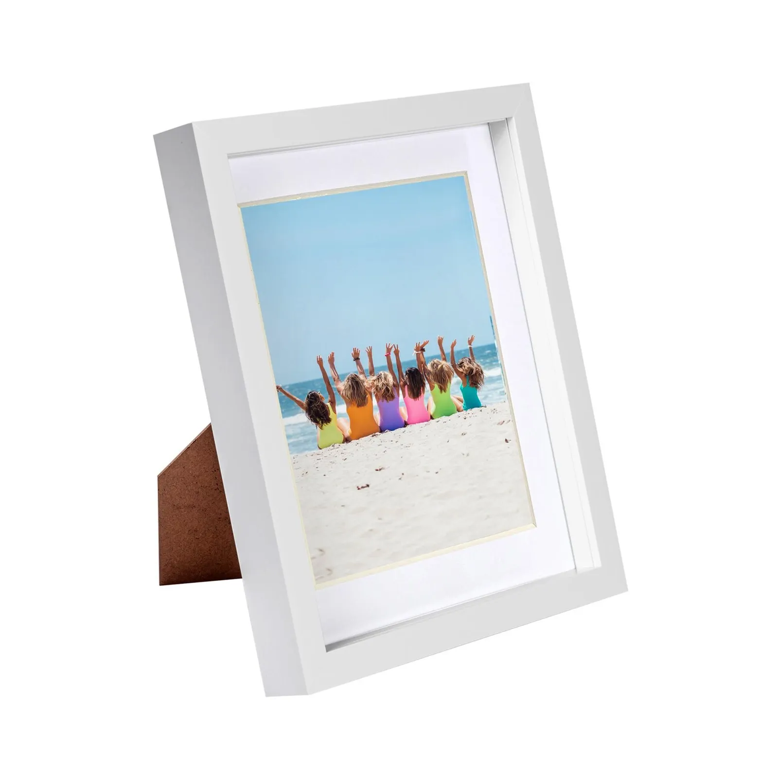 Nicola Spring 8x10" White 3D Box Photo Frame 5x7" 1
