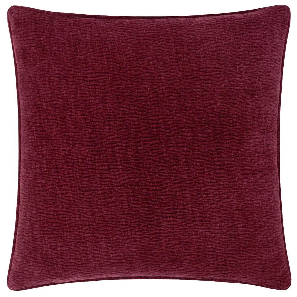 Yard Heath Washed Velvet Textured Cushion Beetroot 50 X 50Cm, Red 2