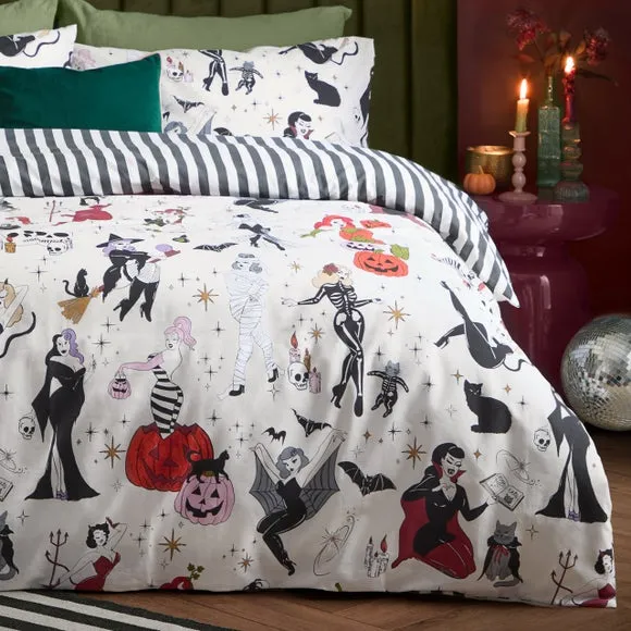 furn. Trick Or Treat Polycotton Duvet Cover & Pillowcase Set 4