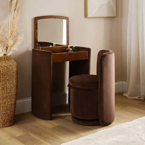 Frankie Compact Dressing Table Set with Mirror and Stool 1