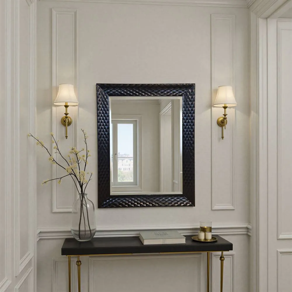 Yearn Mirrors Diamont Framed Black Bevelled Mirror 2