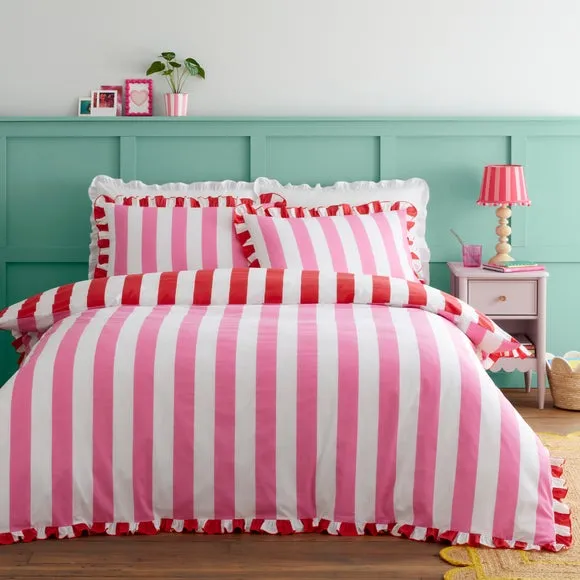 Emmy Frilled Stripe 100% Cotton Standard Pillowcase Pair 3