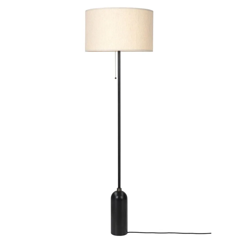 Gubi Gravity Floor Lamp Blackened Steel Base Canvas Shade 2