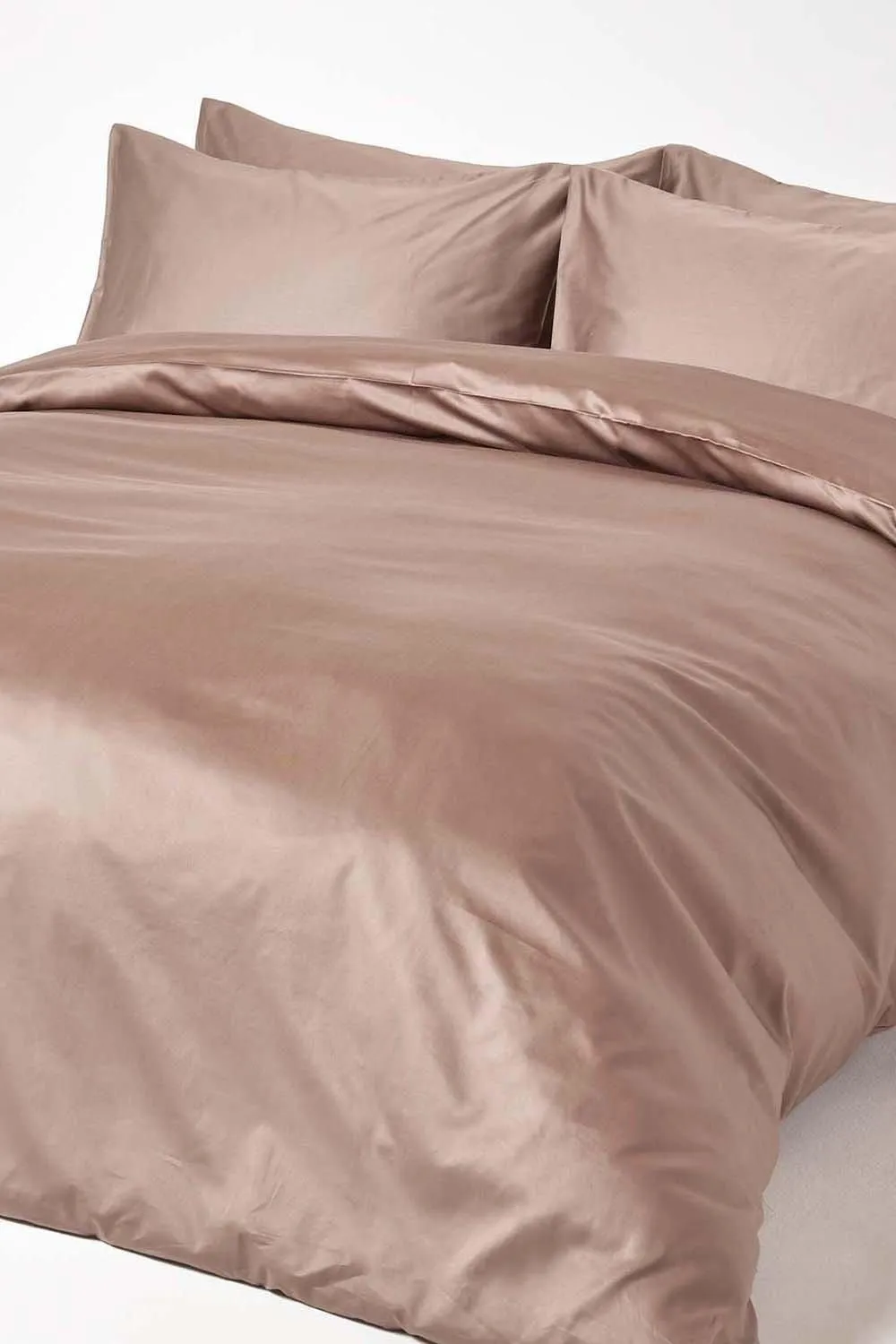 Homescapes Sateen Cotton Deep Fitted Sheet 18 inch 400 Thread Count in Brown 3