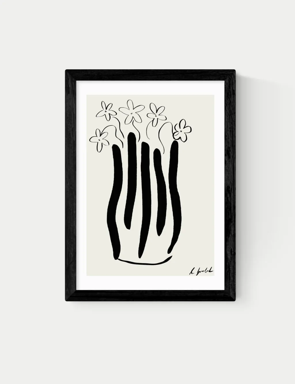 East End Prints Abstract Vase Framed Art Black