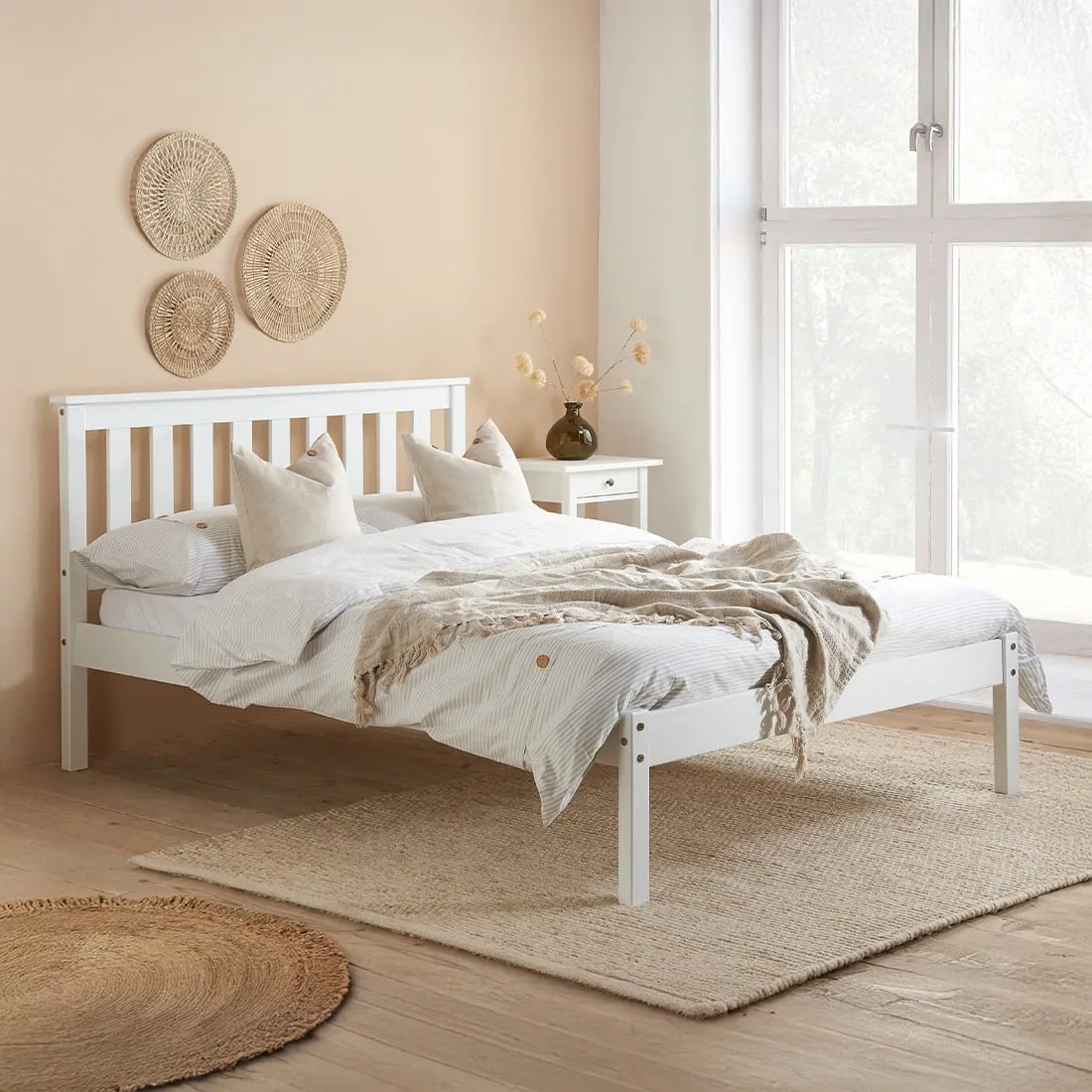 Denver - King Size - White - Wood - 5ft - Happy Beds 1