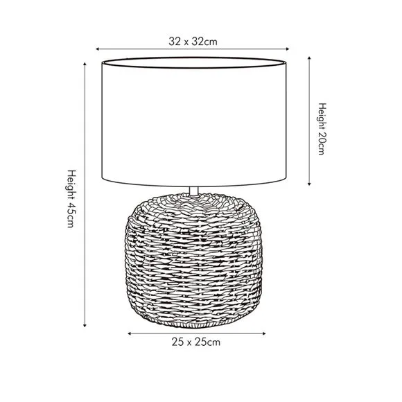 Acer Natural Woven Table Lamp 5