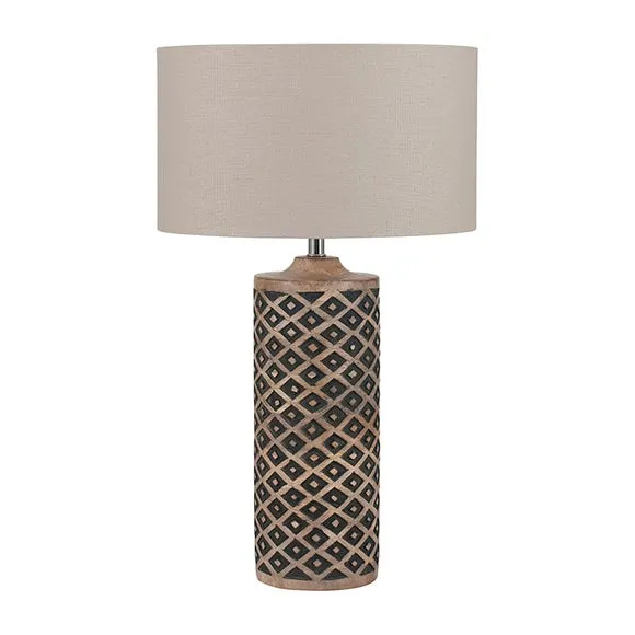 Orissa Wooden Diamond Table Lamp 2