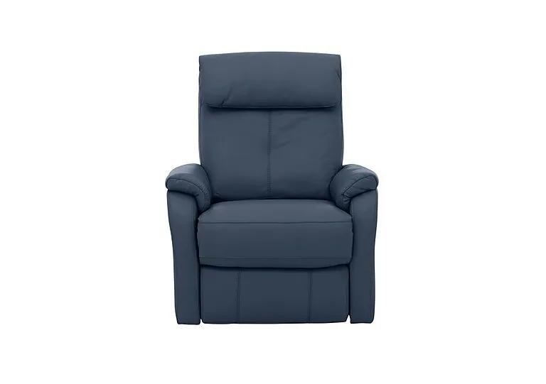 Rowan Leather Swivel Rocker Recliner Armchair - BV Ocean Blue