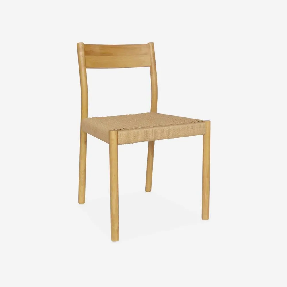 sweeek Pair Of Textured Boucle Chairs in Light Brown 2