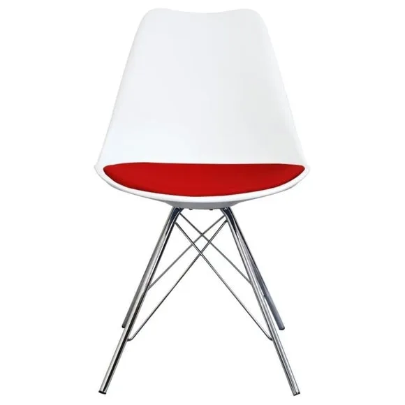 Fusion Living Soho White Plastic Dining Chair 3