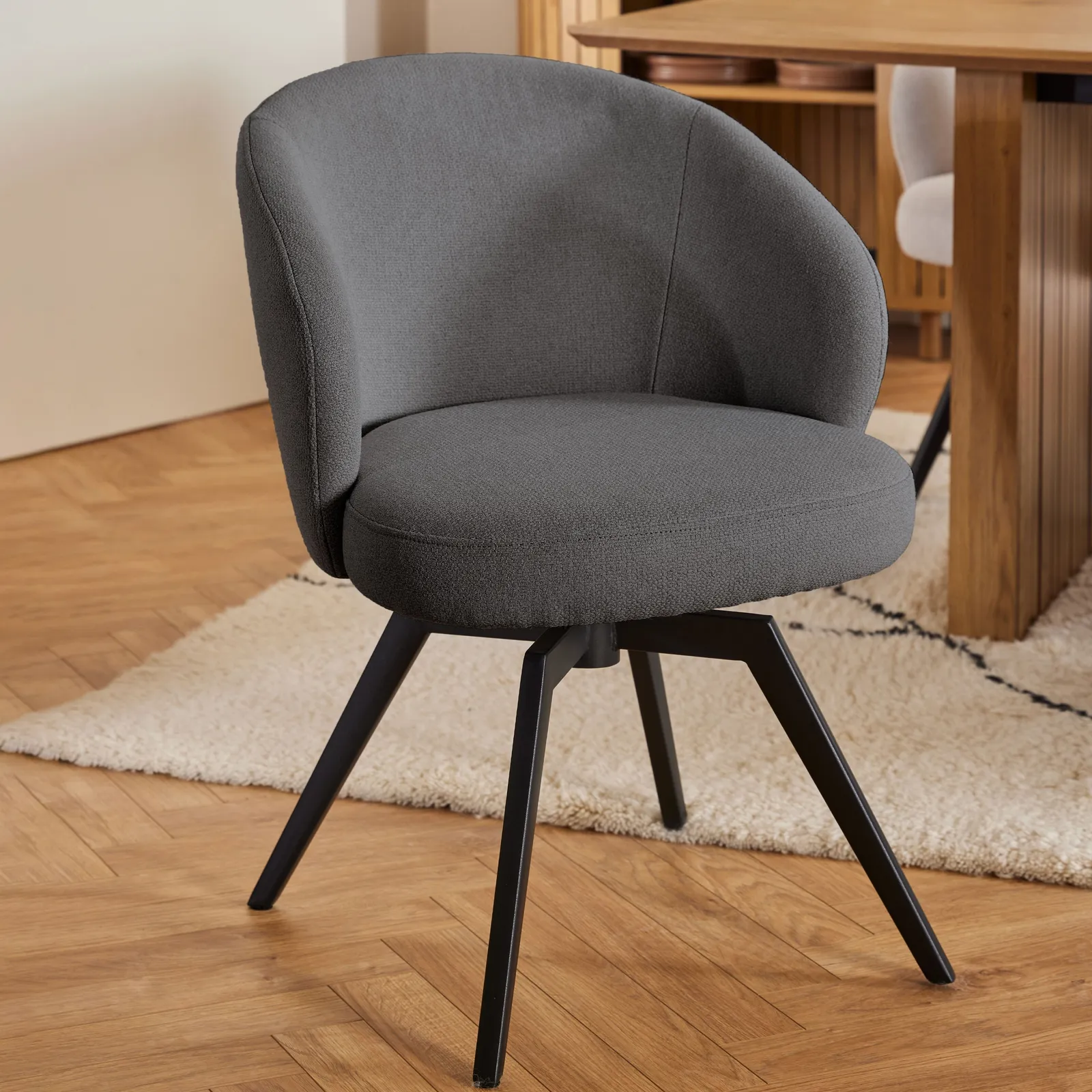 Furniture To Go Darlene Dining Chair with Armrest & Swivel Function in Grey 6