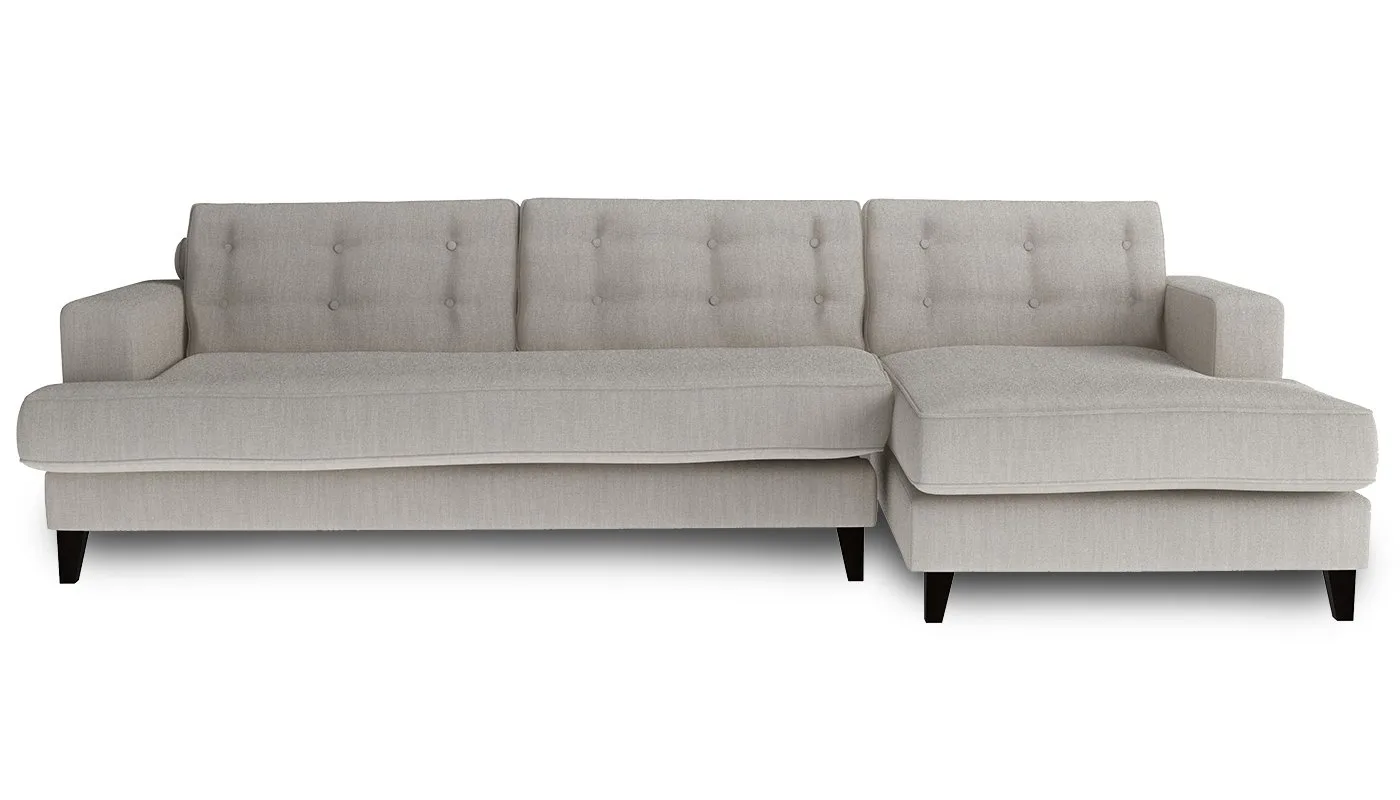 Heal's Mistral Right Hand Facing Corner Sofa Broad Weave Tin Black Feet