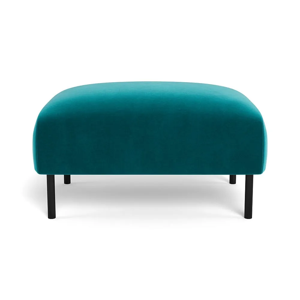 Heal's Alto Ottoman Smart Velvet Petrol Black Feet