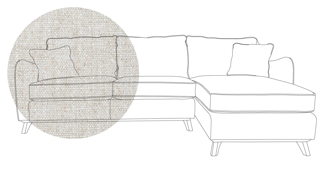 Heal's Ravello Right Hand Corner Sofa Broad Weave Tin