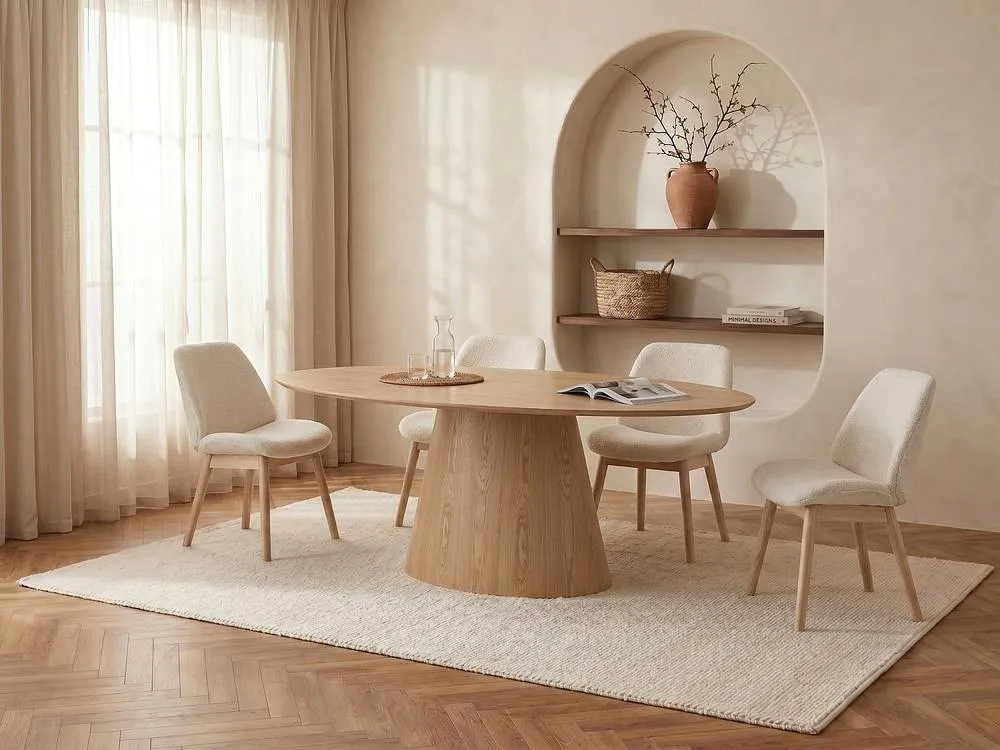 Vente-unique 6 - Seater MDF Dining Table - Light Natural - ANTELADA in Light Oak 3