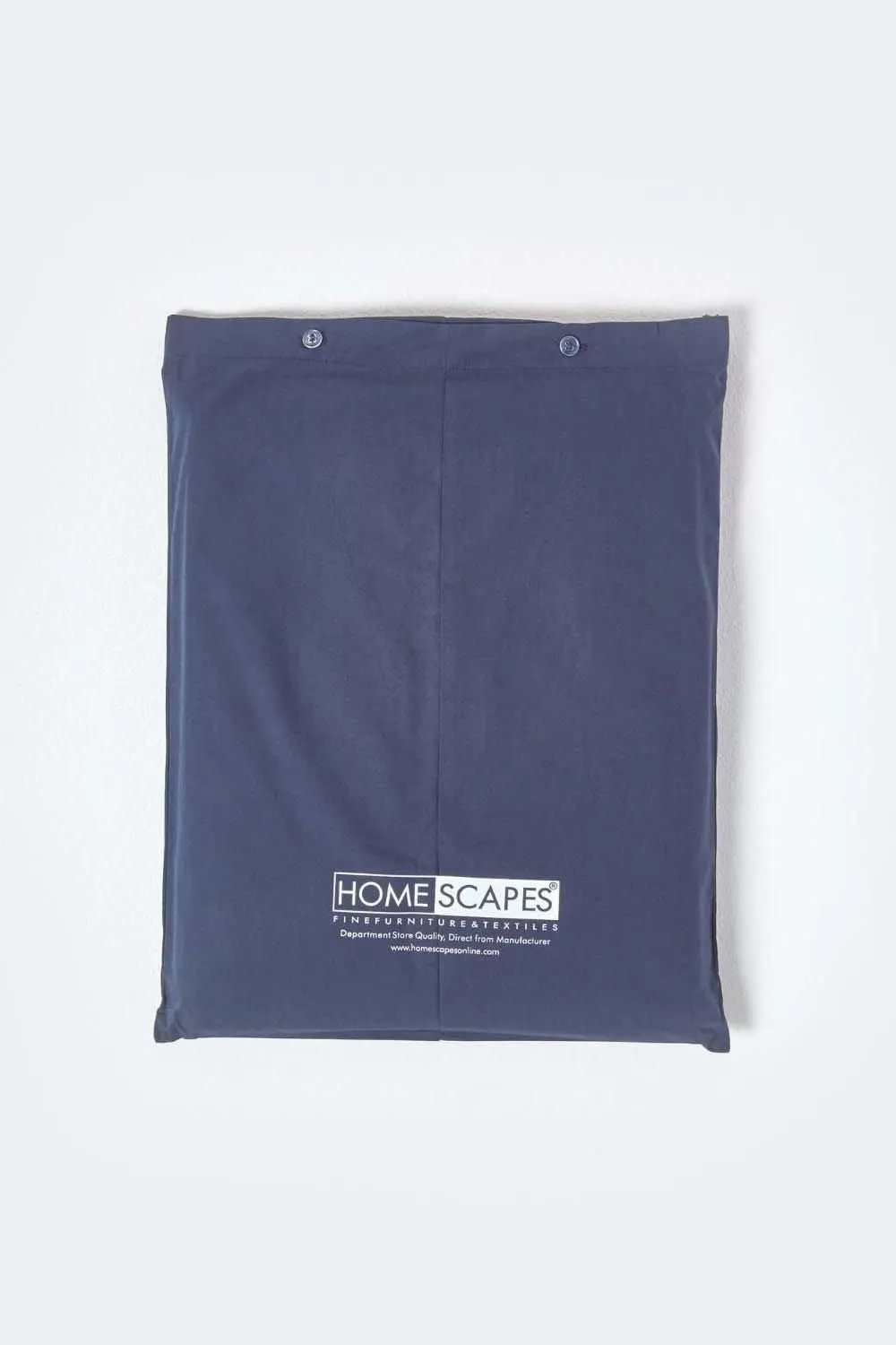 Homescapes Egyptian Cotton Duvet Cover with Pillowcase, 200 TC in Navy 6