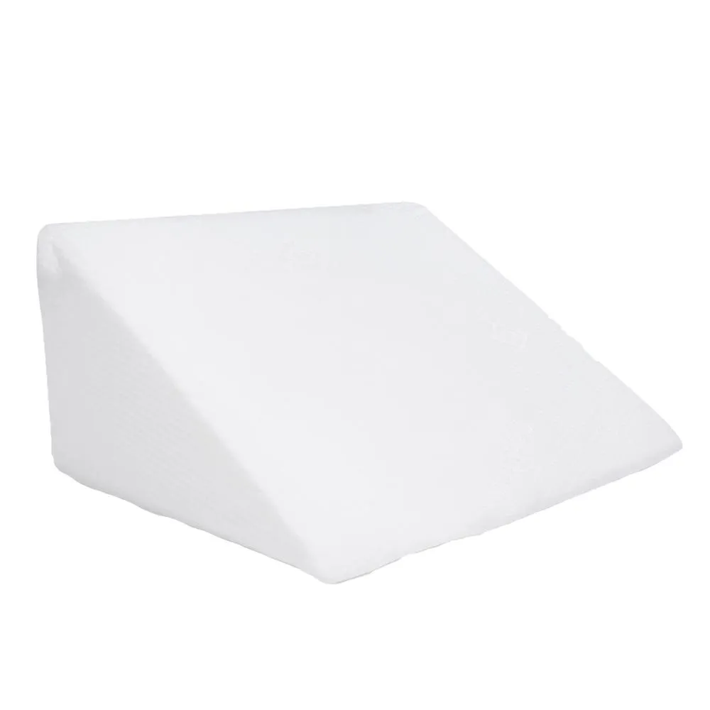 OHS Bed Wedge Pillow Back Support Cushion Memory Foam Acid Reflux Removable Cover in White