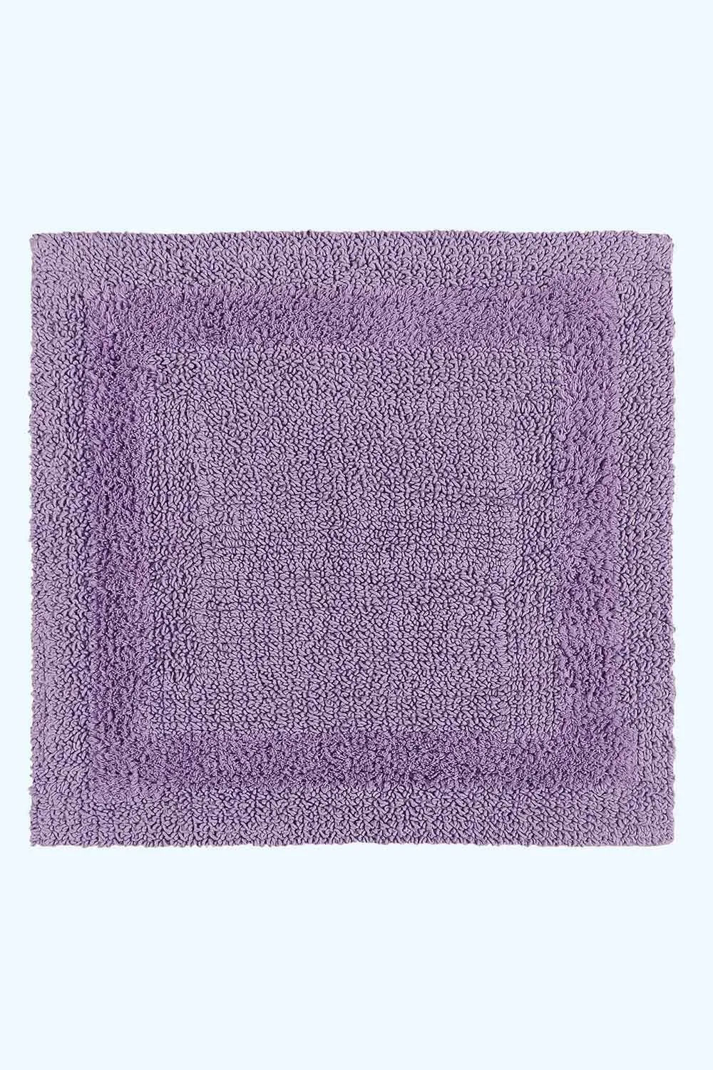 Homescapes Luxury Square Bath Mat 1600GSM 100% Cotton Reversible Shower Mat, 50cm in Lilac 1