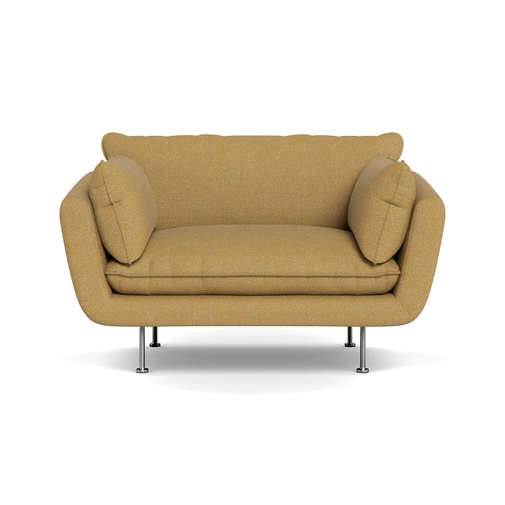 Heal's Allora Loveseat Boucle Tweed Citrine Stainless Steel Feet 1