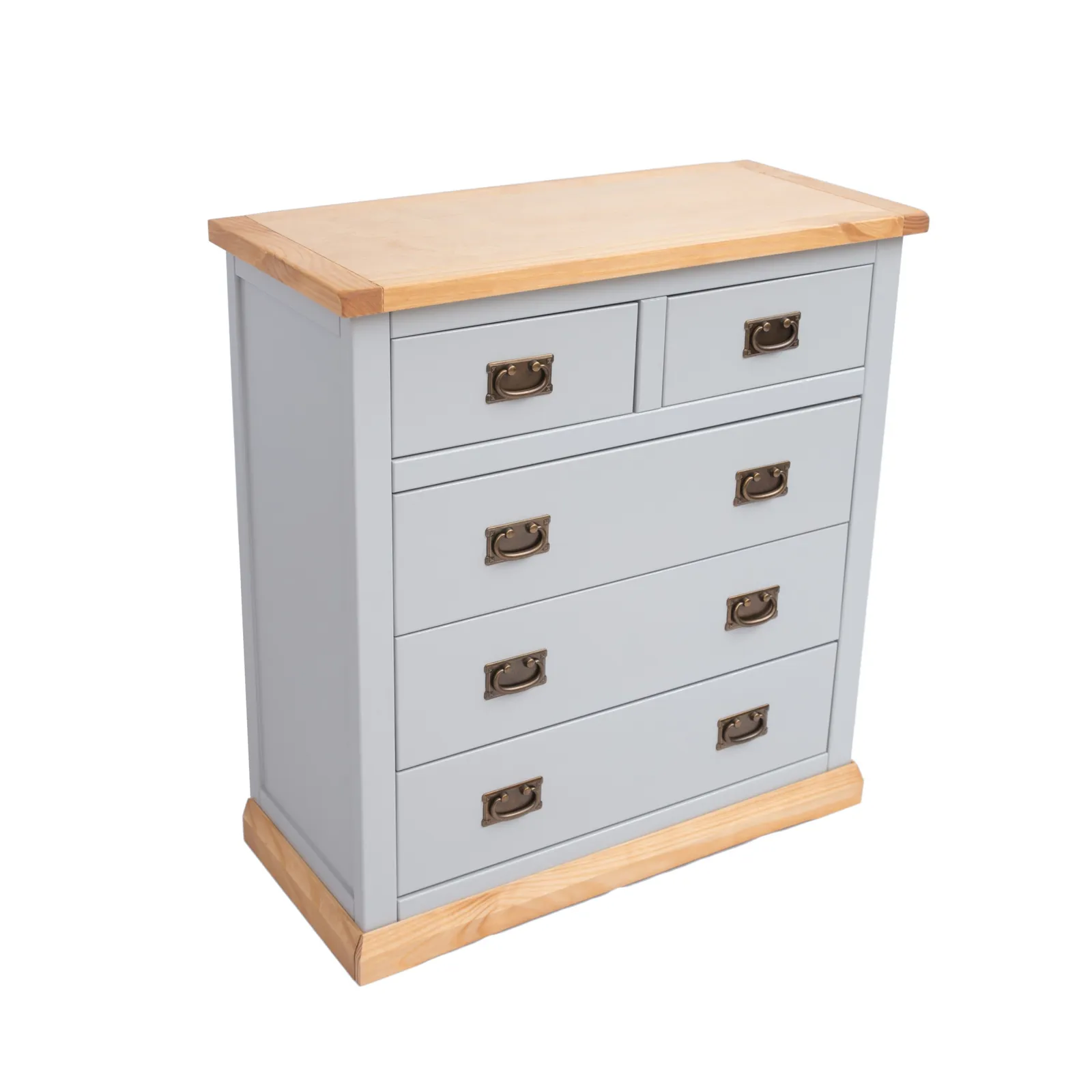 Cabinet Bits Bomporto 5 Drawer Chest of Drawers Bras Drop Handle in Light Grey 3