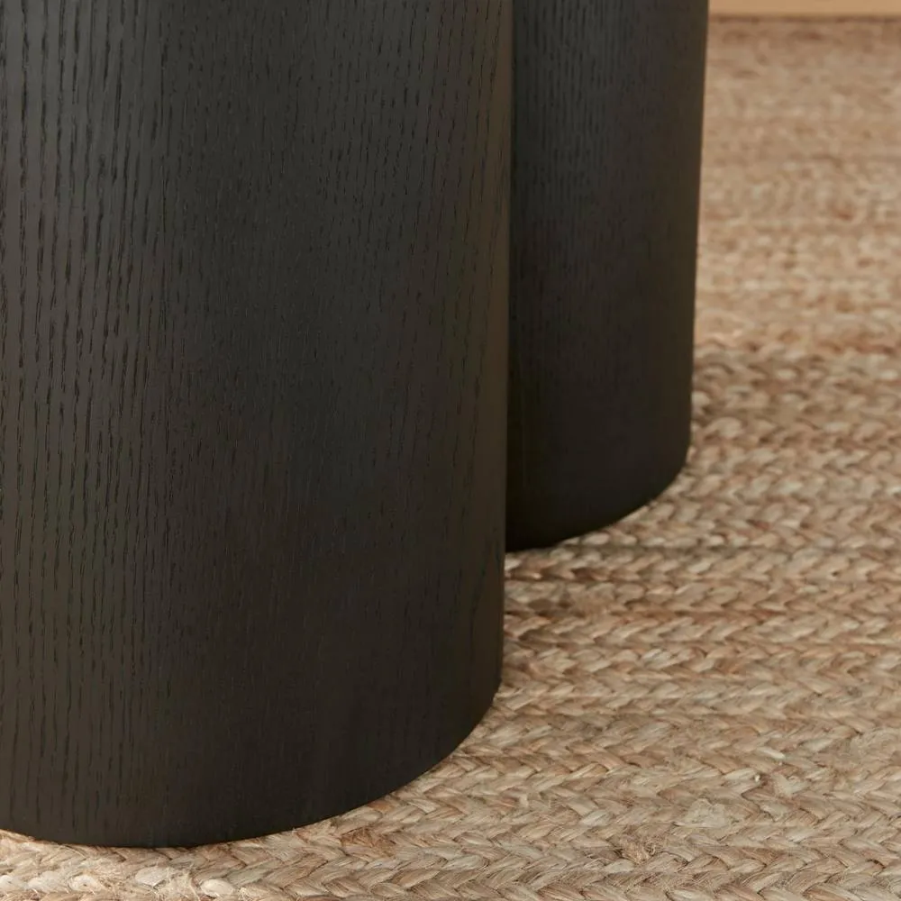 FurnitureboxUK Sutton Round Black Veneer Wood Coffee Table 6