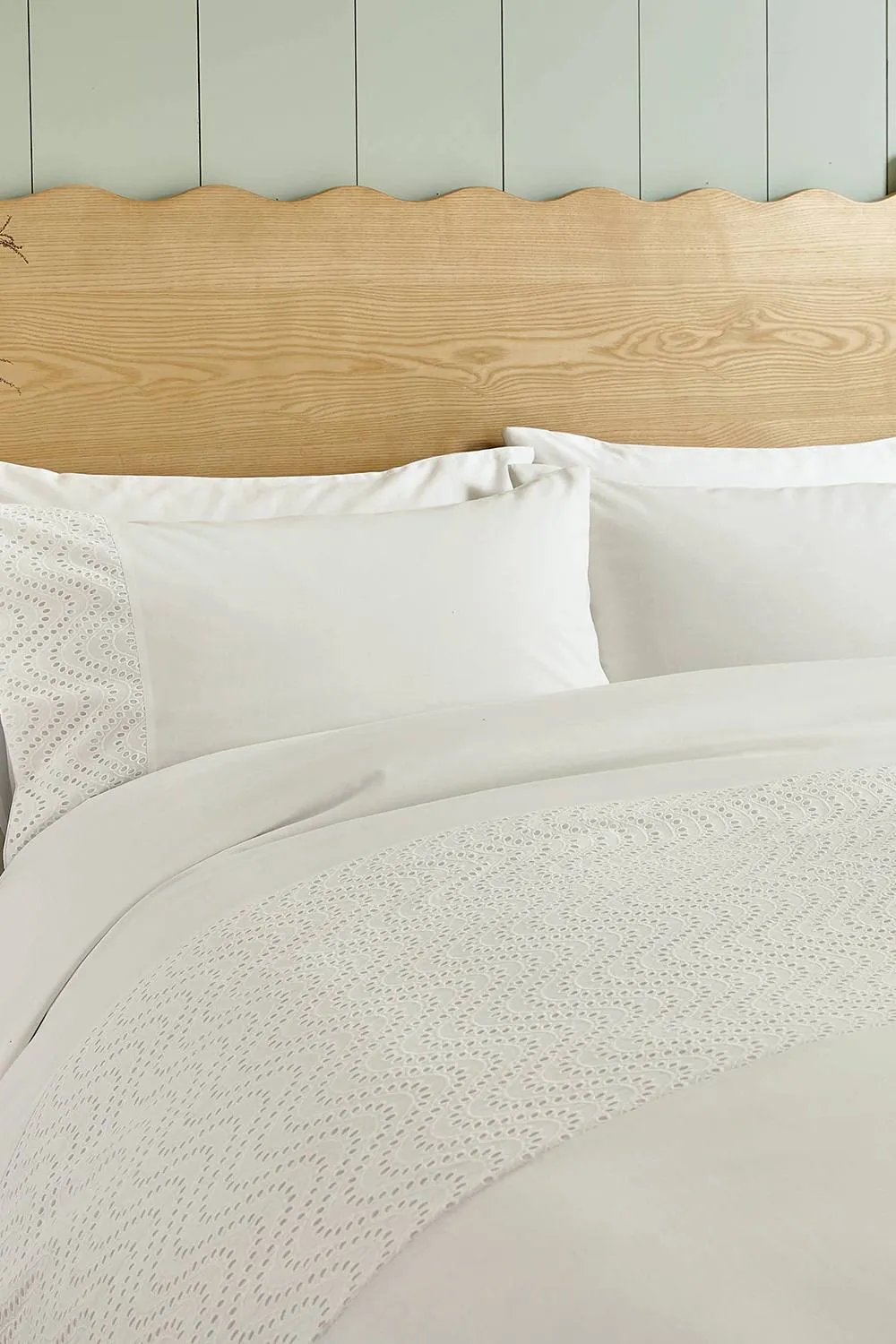 Helena Springfield 'Margo Embroidery' Cotton Duvet Cover Set in White 2