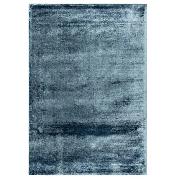 Dolce Hand Woven Rug In Blue - 12mm Pile - 100% Viscose - Measuring: W120 x D180cm
