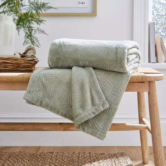 Leila Leaf Fleece Throw Blanket 1