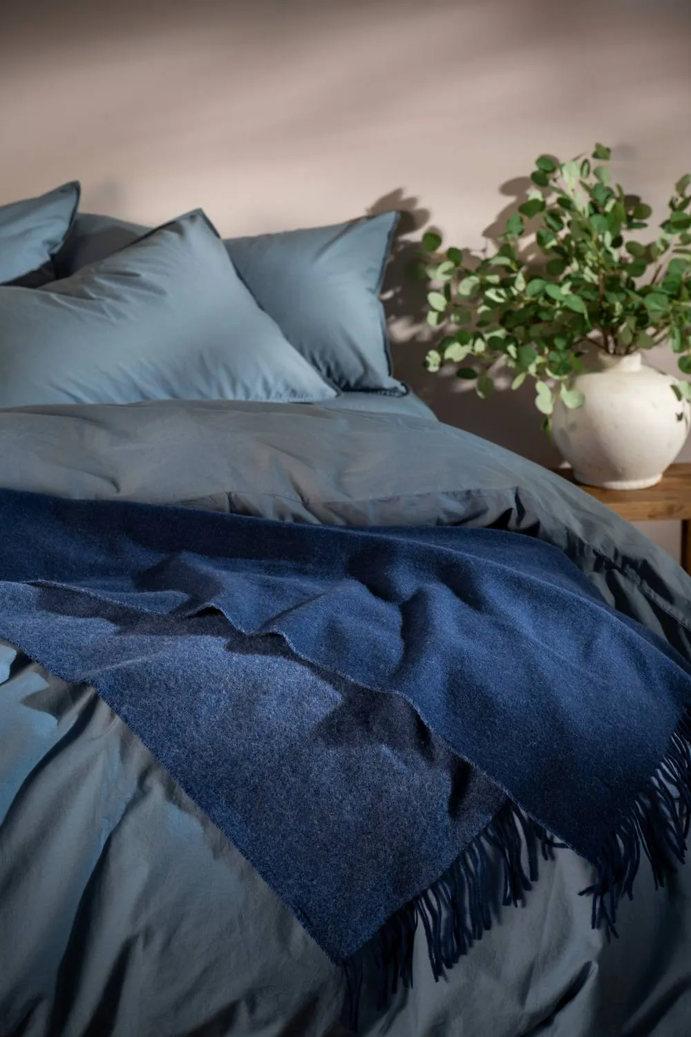 Soak&Sleep Storm Blue Stonewashed Cotton Bed Set 3