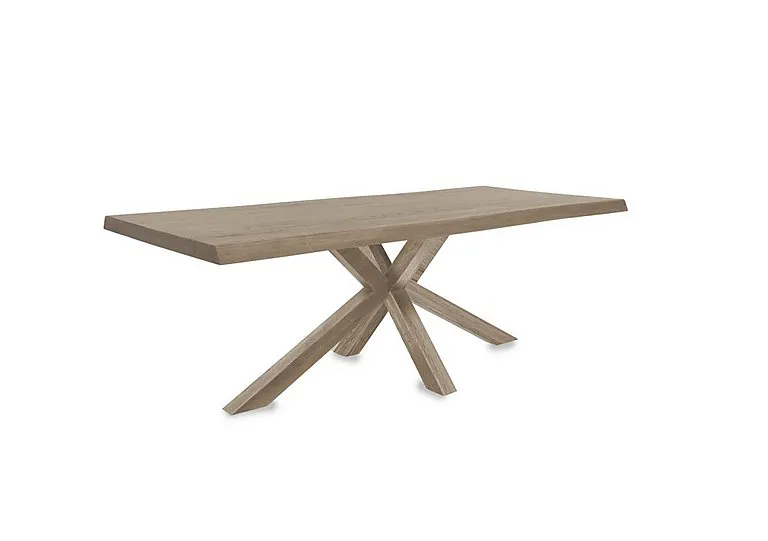 Njord Raw Edge Dining Table with Wooden Star Base - 180-cm - Vintage Grey