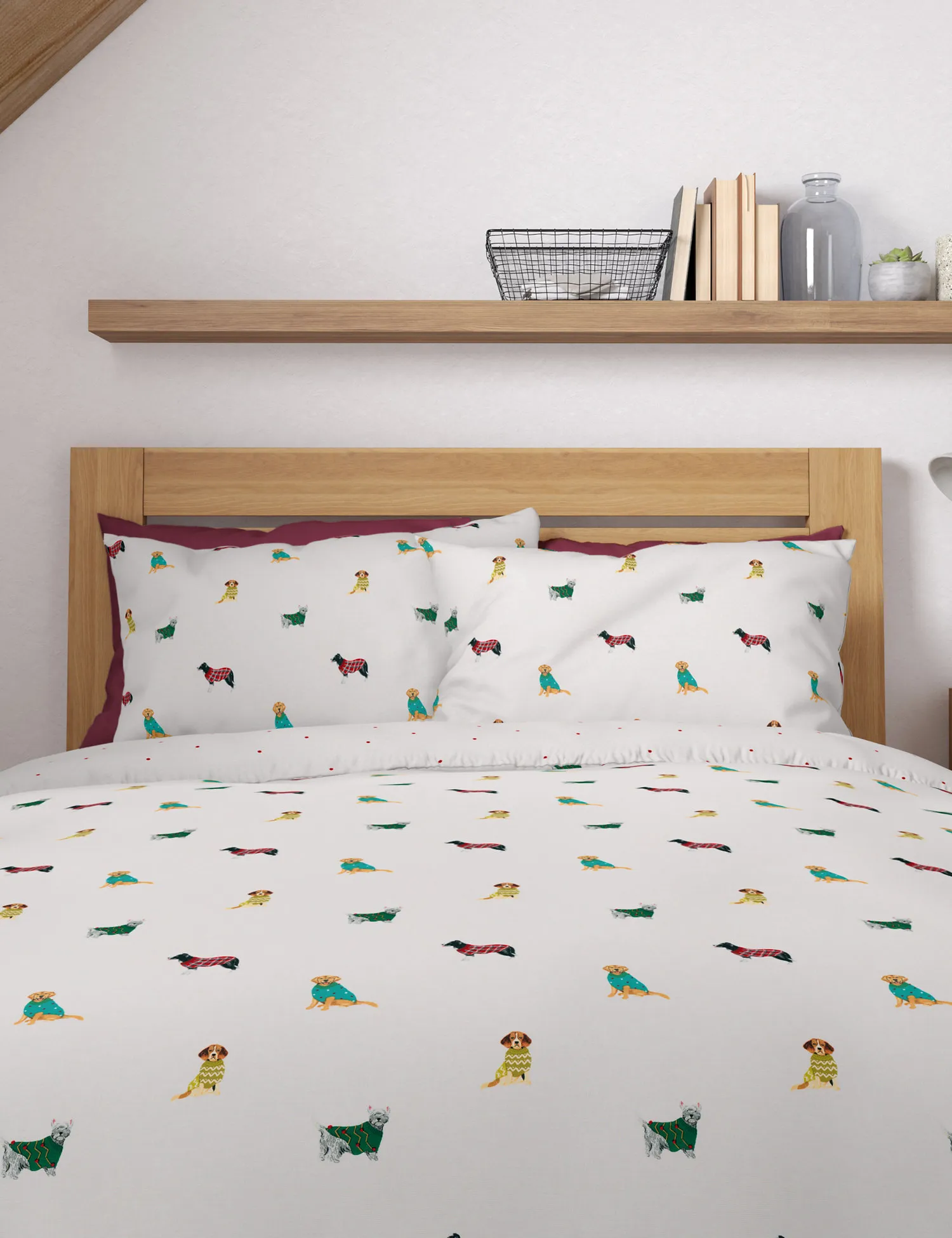 M&S Cotton Blend Dogs in Jumpers Bedding Set