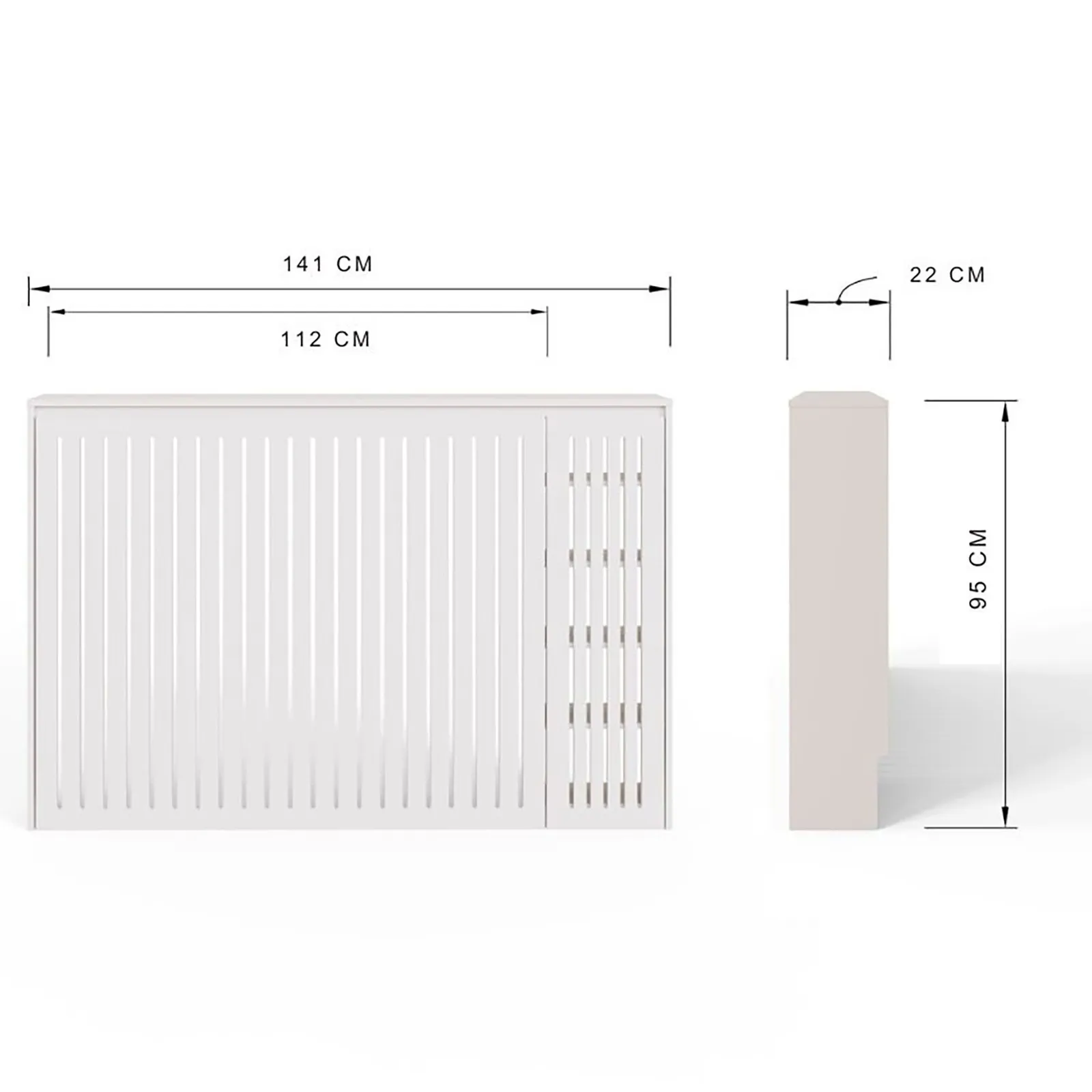 GFW Cooper Storage Radiator Cover in Stone 6